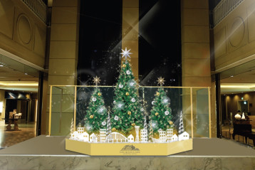 画像:ロビーのクリスマスディスプレイ